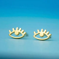 Stud Yellow Lash Earrings